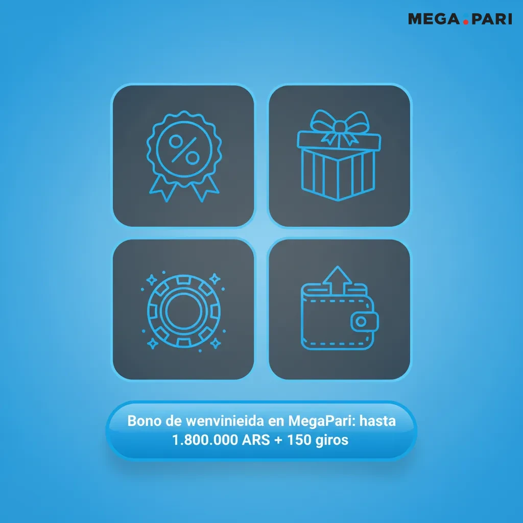 Bono de bienvenida MegaPari Argentina: hasta 1.800.000 ARS + 150 giros gratis en 4 depósitos.