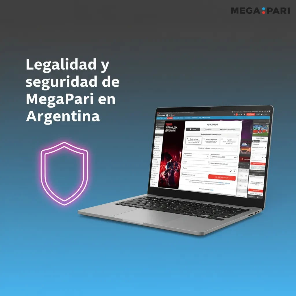 Infografía sobre legalidad y seguridad de MegaPari en Argentina: licencia de Curaçao, SSL, privacidad y juego responsable