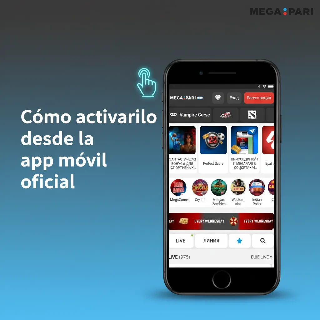 Guía en la app oficial de iOS y Android para activar el bono: descargar, iniciar sesión, promociones, depósito y progreso.