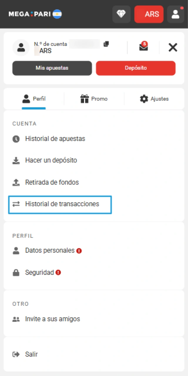 Recibí tus ganancias al finalizar el Retiro en la MegaPari App.