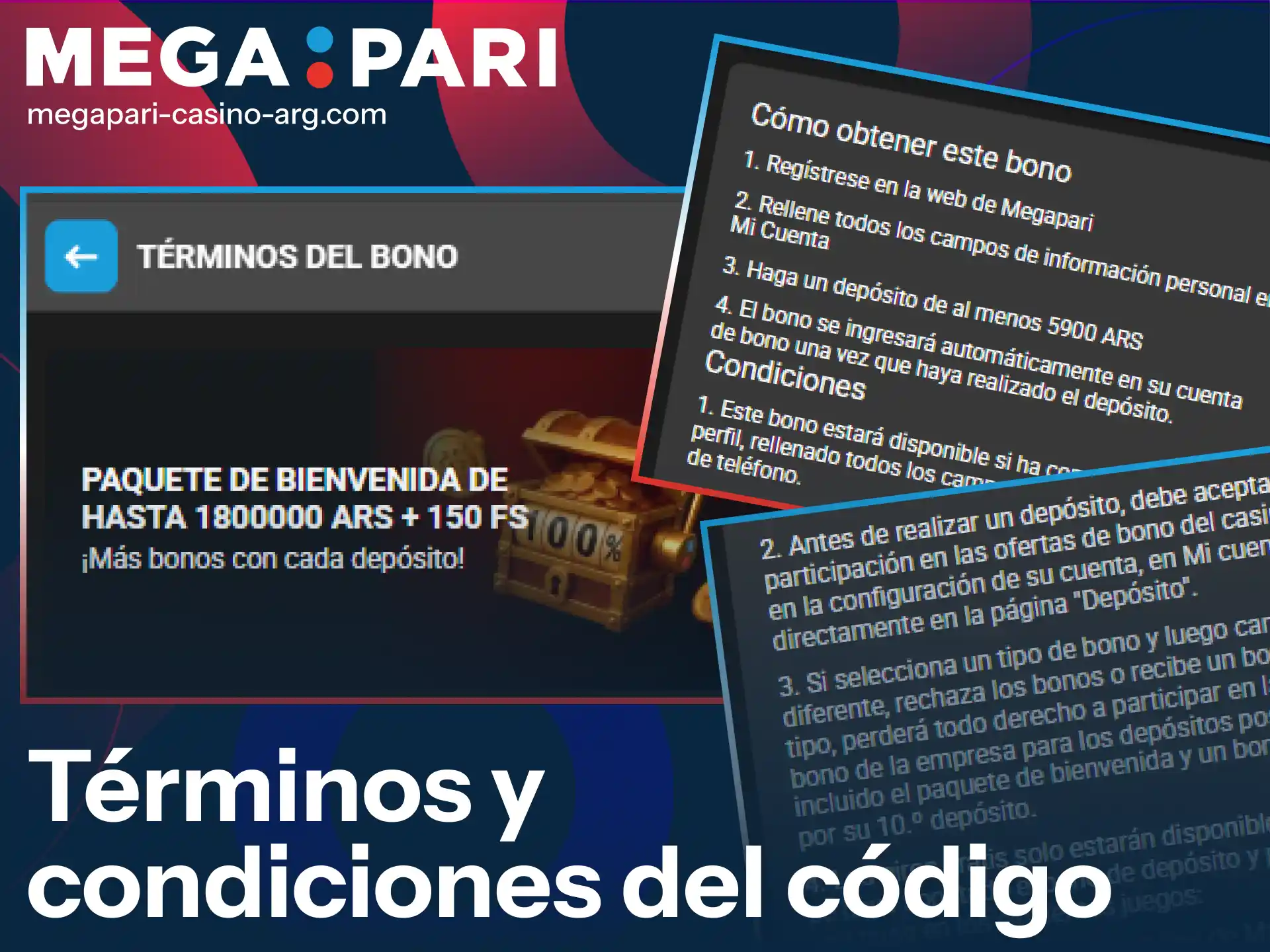 Consultá los términos del código promocional MPCASARG para maximizar tus premios en MegaPari.