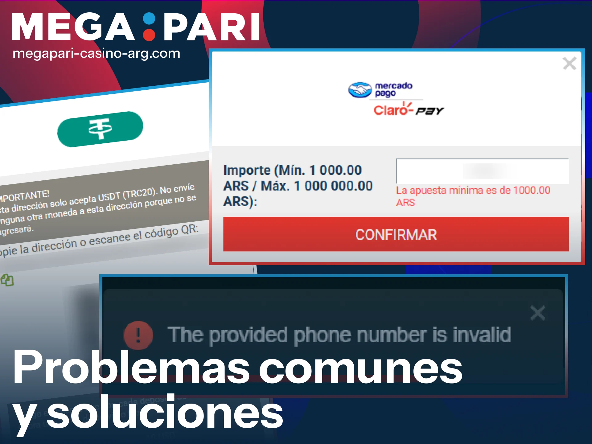 Resolvé cualquier inconveniente técnico al intentar procesar un depósito en MegaPari.