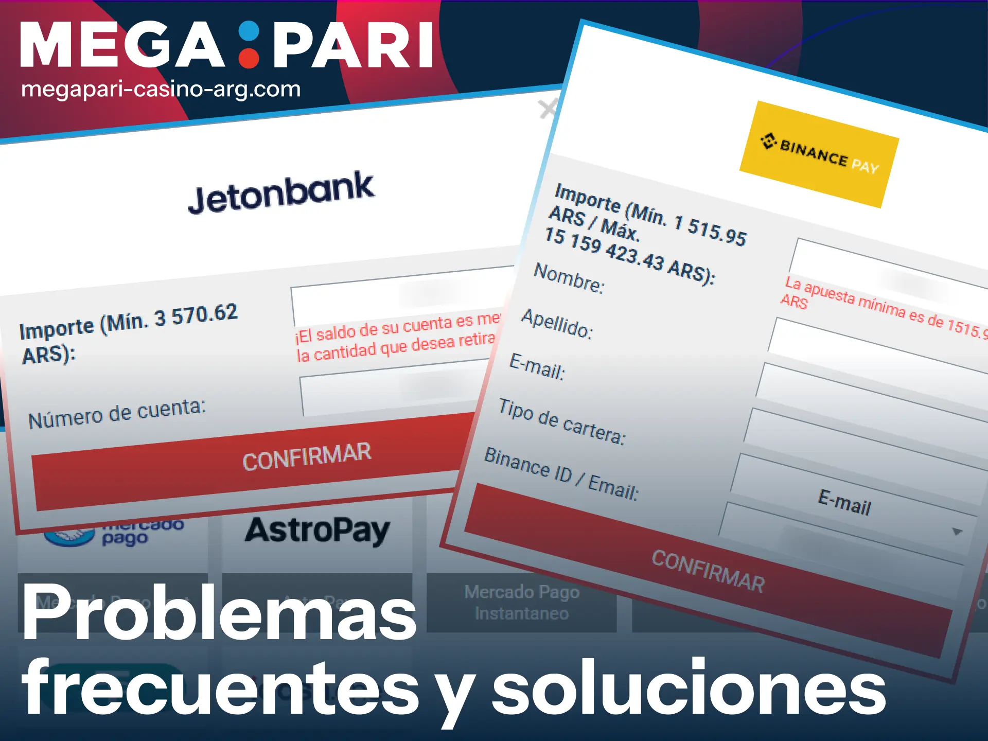 Encontrá soluciones rápidas a problemas habituales de depósito o retiro en la web de MegaPari.