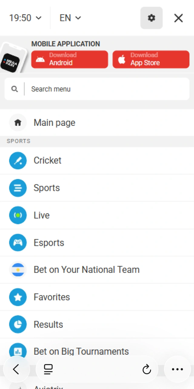 Press the iOS download button on the MegaPari website to get started in Argentina.
