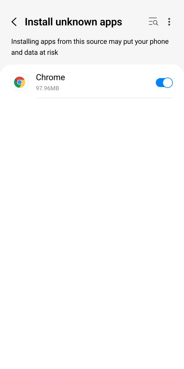 Enable the "Unknown Sources" setting in your Android security options to install the MegaPari App.