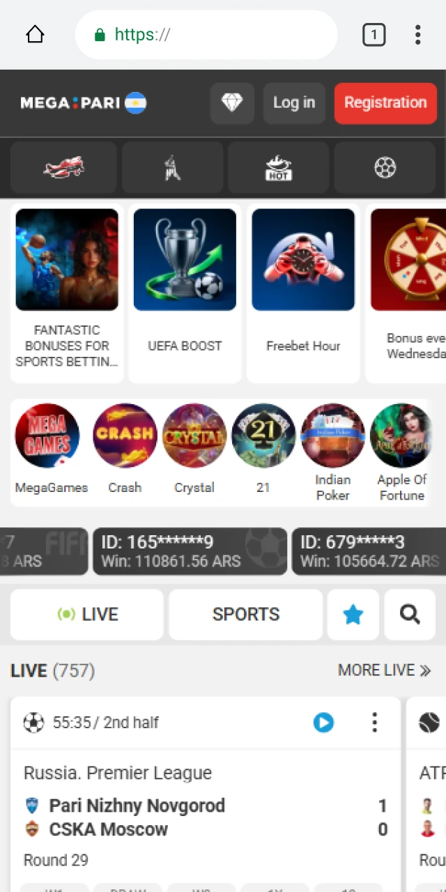 Download the official MegaPari APK file from the website for your Android device in Argentina.