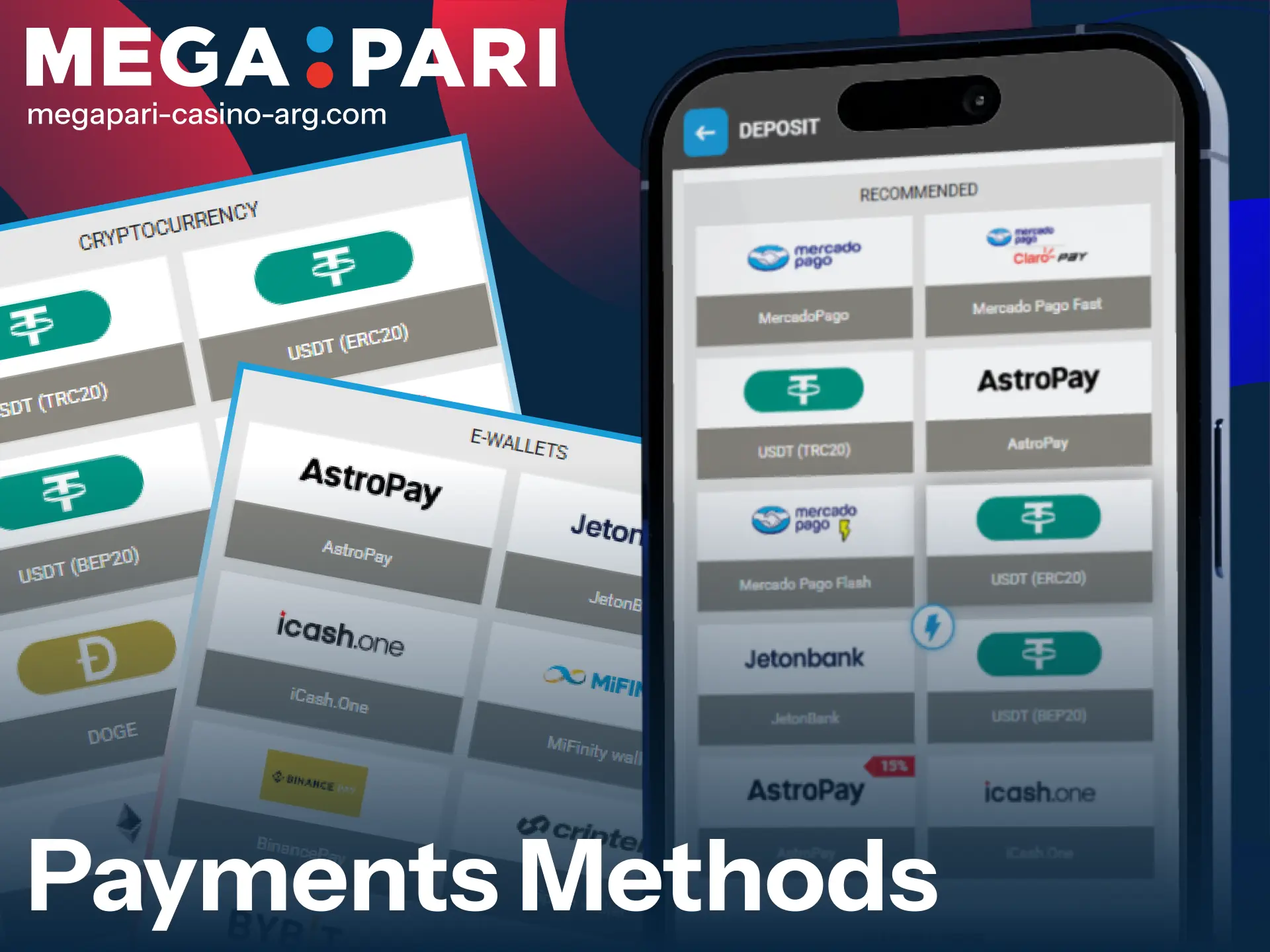 Manage your deposits and withdrawals in ARS using the MegaPari app in Argentina.