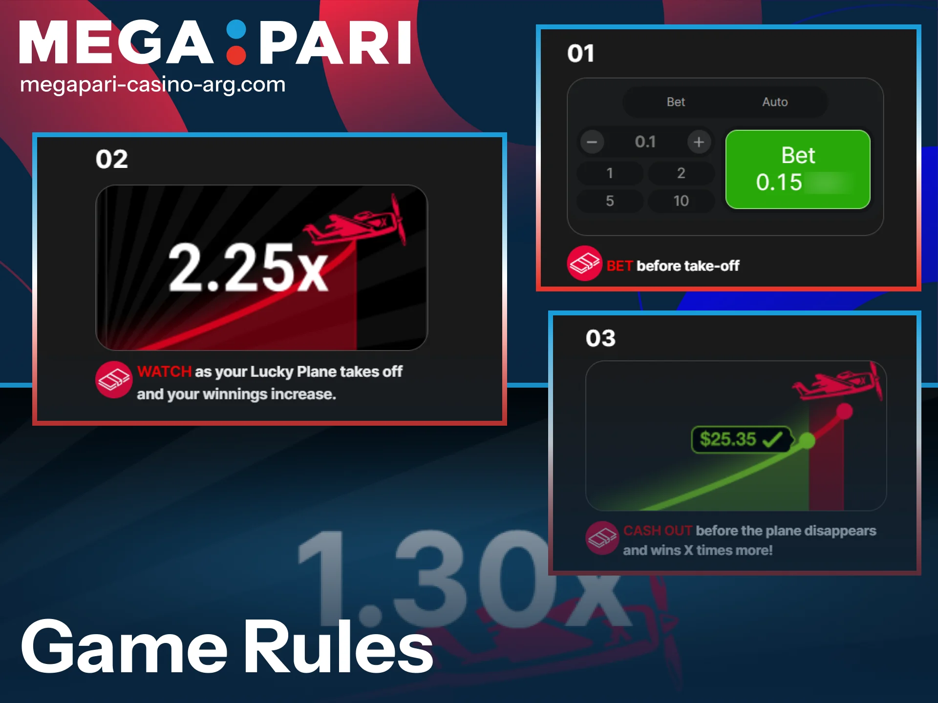 Study the essential Aviator rules before placing bets at MegaPari.