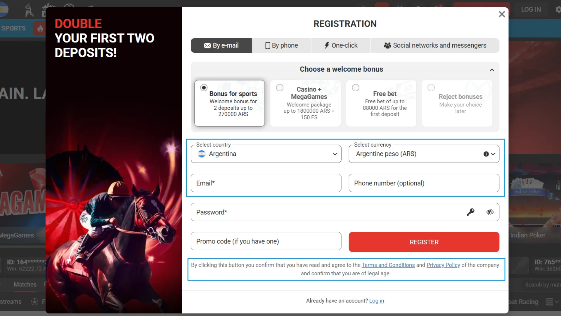 Enter your personal information to complete the MegaPari registration form.
