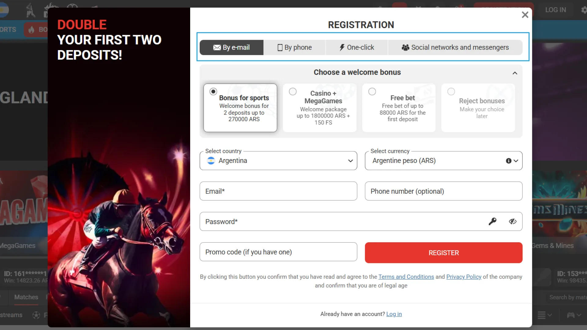 Select your preferred MegaPari registration method to join the platform quickly.