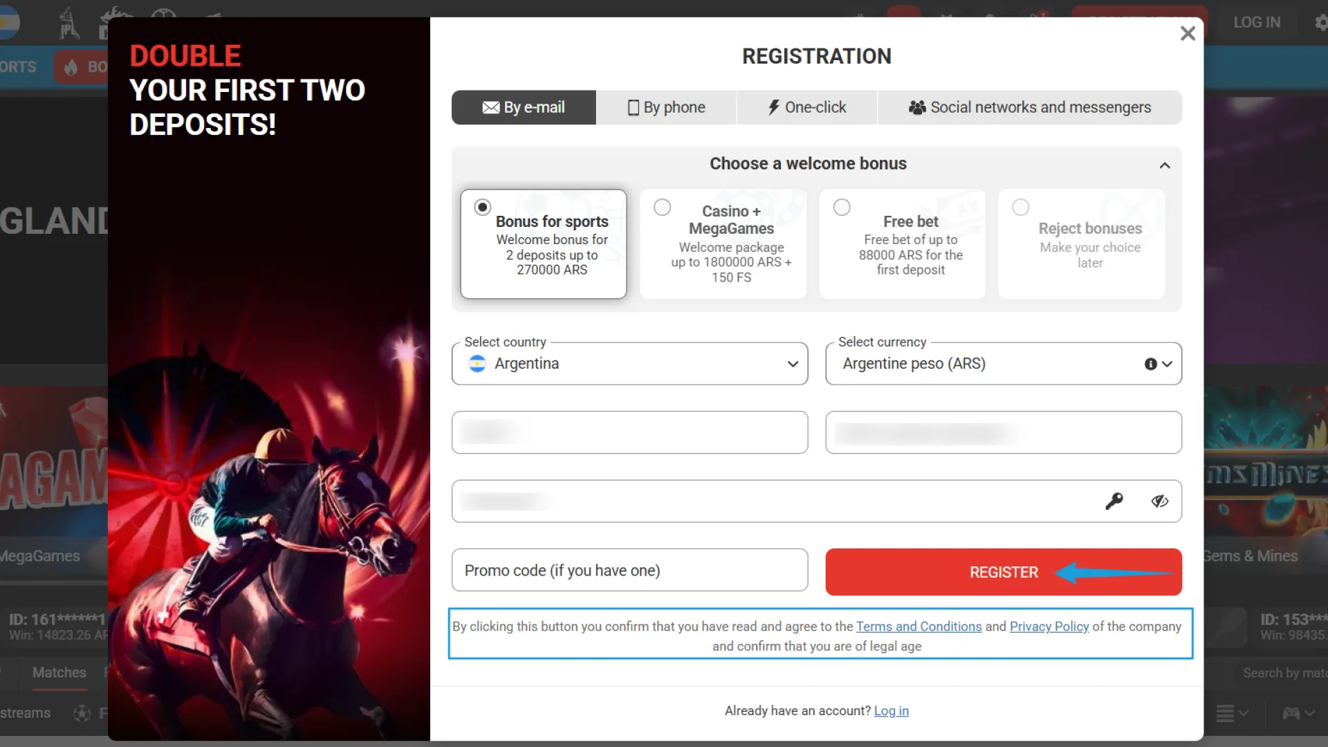 Complete the MegaPari registration and set a password for better security.