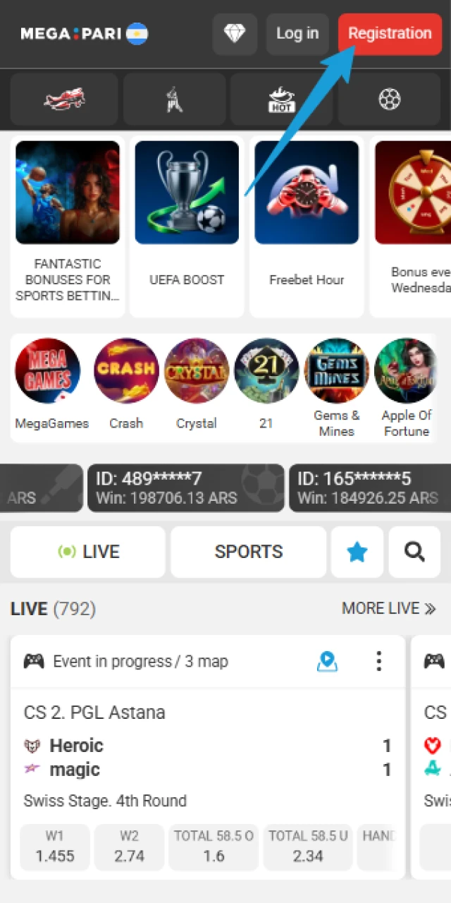 Launch the app to begin your MegaPari Registration process today.