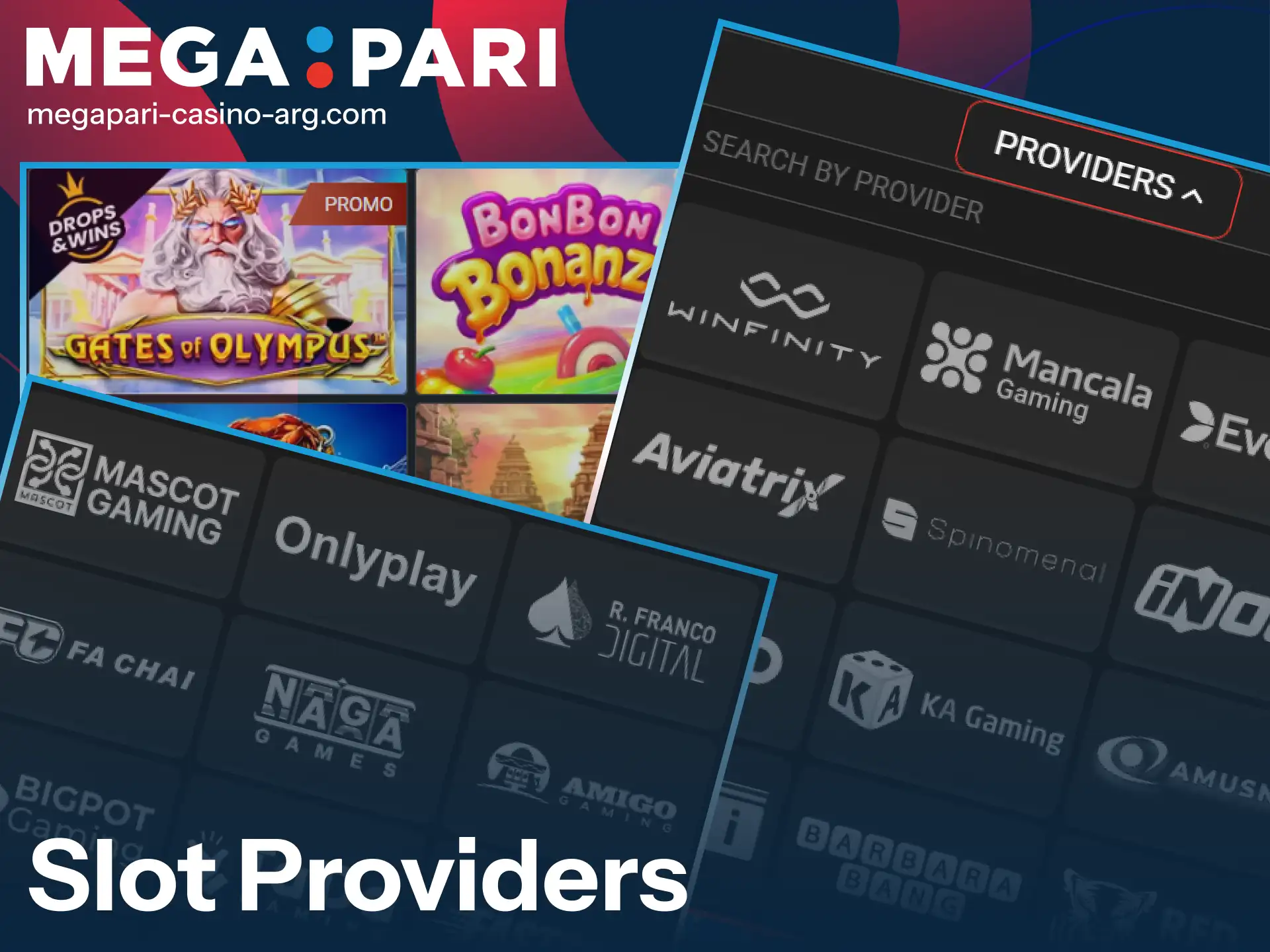 Explore top gaming providers offering premium Slots on MegaPari platform.