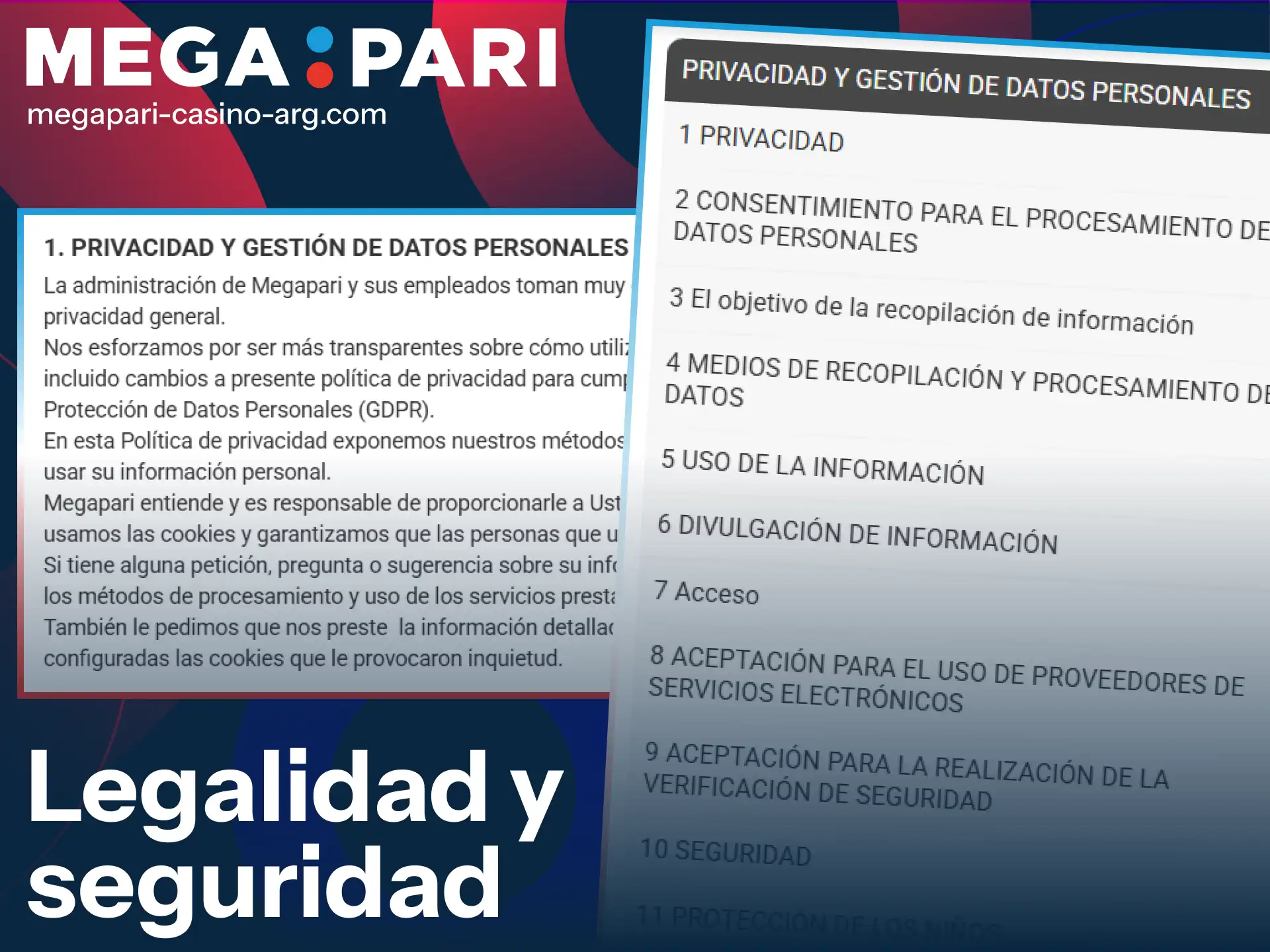 Verificá la legalidad y seguridad antes de apostar en MegaPari casino.