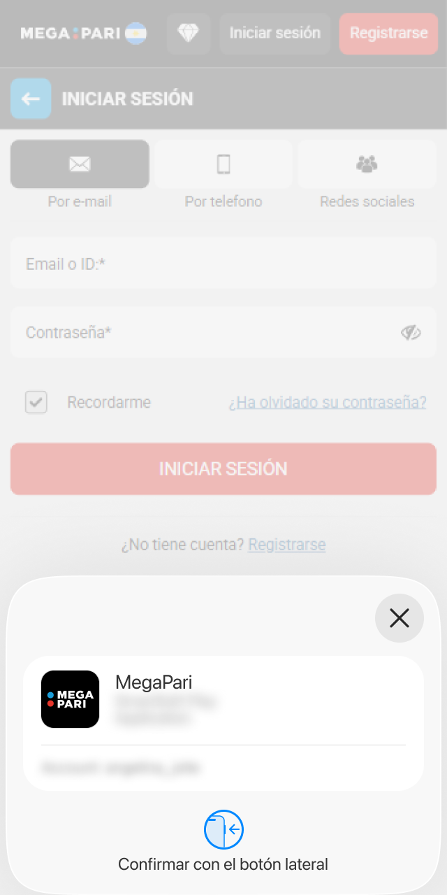 Habilitá la entrada directa para tu sesión en MegaPari App hoy.